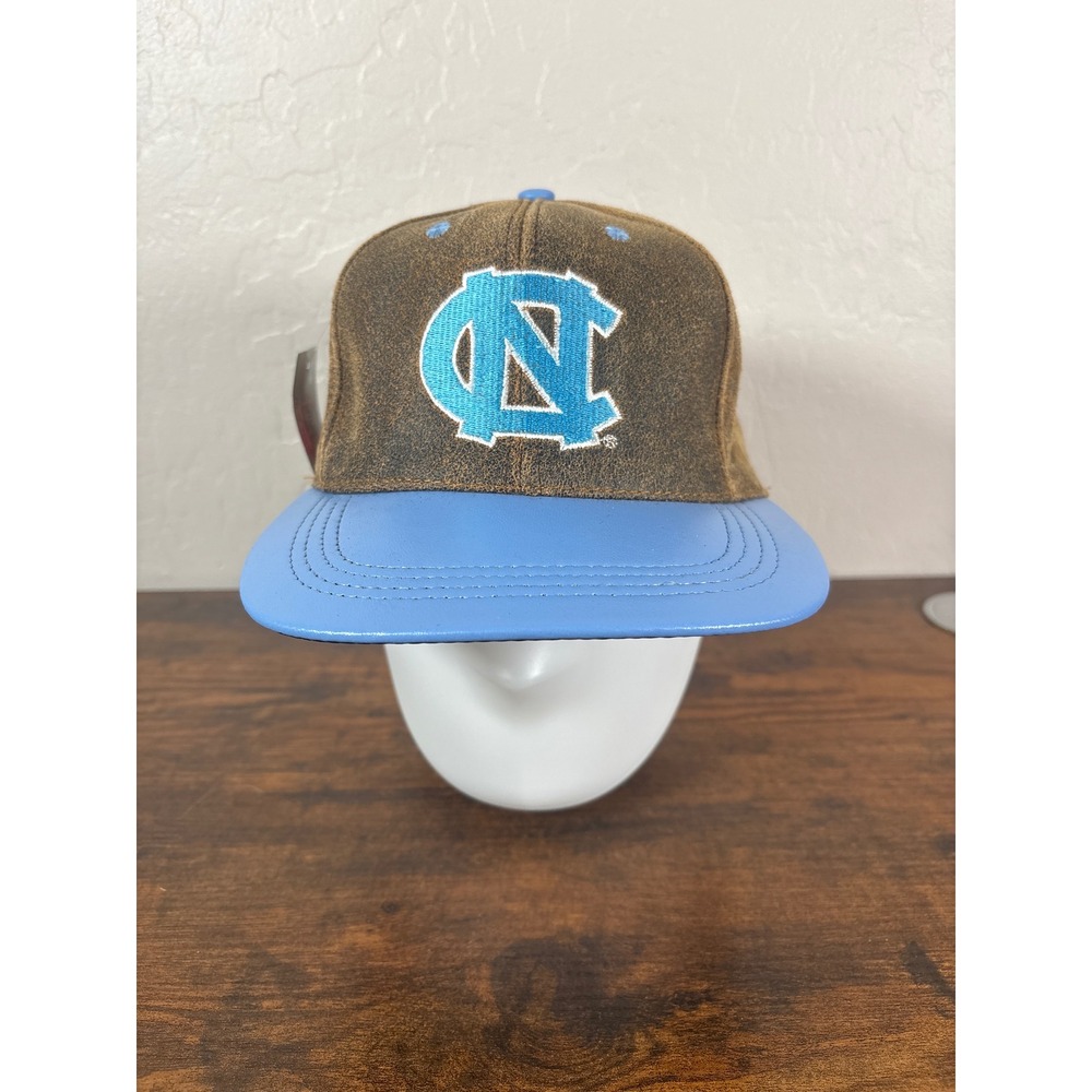 Modern Sportswear UNC Tar Heels Hat Brown Leather Blue‎ Snapback Made in USA NWT
